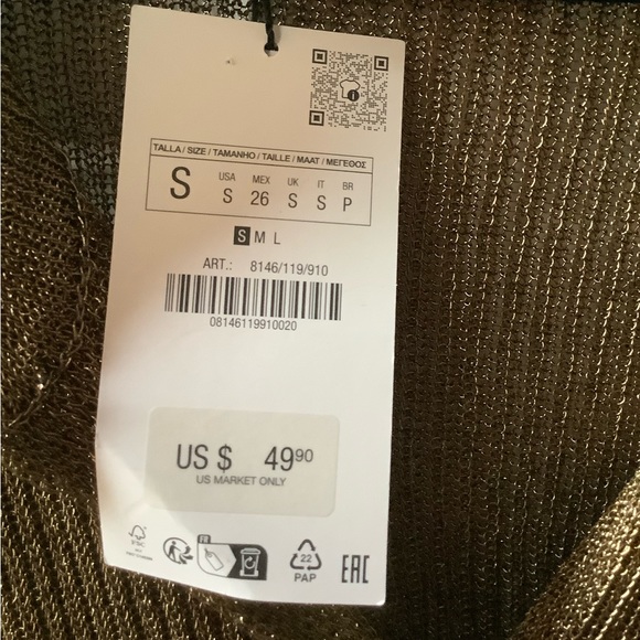 Zara Gold Ribbed Blouse - Picture 4 of 10